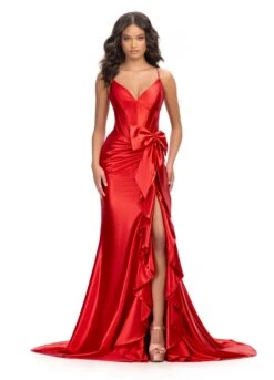 Beau Gown -Naked Dresses Store ASHLEYlauren 11638 Red Beau Evening Gown