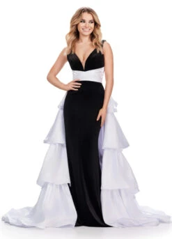 Gaia Gown -Naked Dresses Store ASHLEYlauren 11643 Black White Gaia Evening Gown