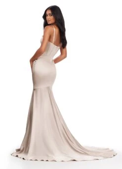 Saint Gown -Naked Dresses Store ASHLEYlauren 11644 Nude Saint Evening Gown.Back