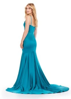 Saint Gown -Naked Dresses Store ASHLEYlauren 11644 Peacock Saint Evening Gown.Back