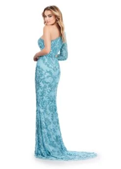 Gia Gown -Naked Dresses Store ASHLEYlauren 11649 Light Blue Gia Evening Gown. Back