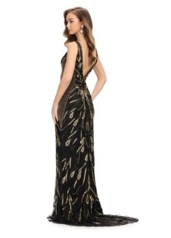 Viola Gown 20 Viola Gown -Naked Dresses Store ASHLEYlauren 11669 Gold Black Viola Evening Gown.Back
