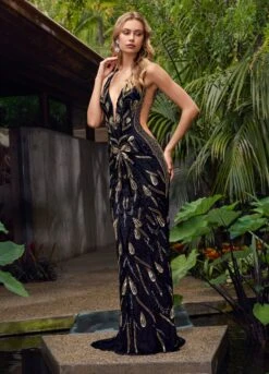 Viola Gown 21 Viola Gown -Naked Dresses Store ASHLEYlauren 11669 Gold Black Viola Evening Gown.Editorial