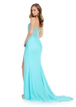 Natalia Gown -Naked Dresses Store ASHLEYlauren 11691 Aqua Natalia Gown. Back