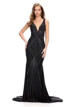 Roma Gown -Naked Dresses Store ASHLEYlauren 11693 Black Roma Evening Gown