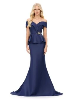 Trixie Gown -Naked Dresses Store ASHLEYlauren 11710 Navy Trixie Evening Gown