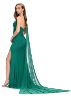Calla Gown -Naked Dresses Store ASHLEYlauren 11736 Emerald Calla Evening Gown Back