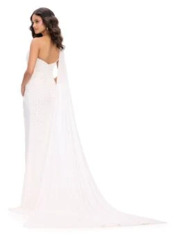 Calla Gown -Naked Dresses Store ASHLEYlauren 11736 White Calla Evening Gown Back