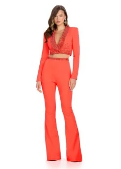 Sofia Two Piece Suit -Naked Dresses Store ASHLEYlauren 11761 Neon Orange Sofia Two Piece Suit