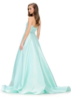 Nyla Gown -Naked Dresses Store ASHLEYlauren 11773 Aqua Nyla Evening Gown. Back