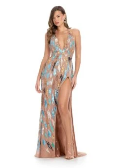 Fiorenza Gown -Naked Dresses Store ASHLEYlauren 11788 Nude Fiorenza Evening Gown