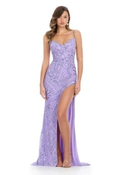 River Gown -Naked Dresses Store ASHLEYlauren 11819 Lilac River Gown