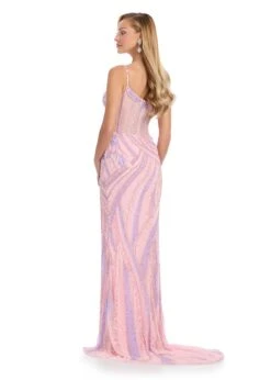 Pia Gown -Naked Dresses Store ASHLEYlauren 11821 Lilac Pink Pia Evening Gown. Back