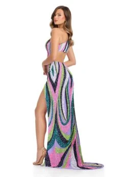 Miami Gown -Naked Dresses Store ASHLEYlauren 11823 Multi Miami Evening Gown. Back