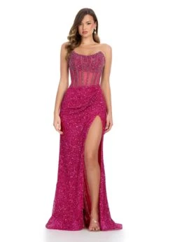 Gio Gown 17 Gio Gown -Naked Dresses Store ASHLEYlauren 11830 Gio Evening Gown Fuchsia