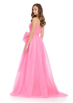Miley Gown -Naked Dresses Store ASHLEYlauren 11841 Hot Pink Miley Evening Gown. Back