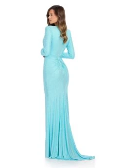Noor Gown 17 Noor Gown -Naked Dresses Store ASHLEYlauren 11846 Aqua Noor Evening Gown. Back
