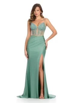 Louisa Gown 8 Louisa Gown -Naked Dresses Store ASHLEYlauren 11850 Sage Louisa Evening Gown