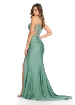 Louisa Gown 9 Louisa Gown -Naked Dresses Store ASHLEYlauren 11850 Sage Louisa Evening Gown. Back