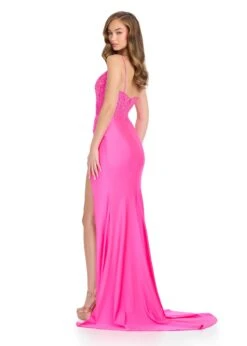 Queen Gown -Naked Dresses Store ASHLEYlauren 11851 Hot Pink Queen Evening Gown Back