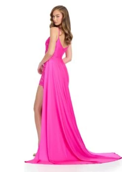 Ivy Gown -Naked Dresses Store ASHLEYlauren 11853 Fuchsia Ivy Evening Gown. Back