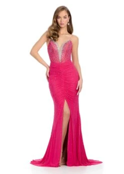 Serafina Gown -Naked Dresses Store ASHLEYlauren 11855 Fuchsia Serafina Evening Gown