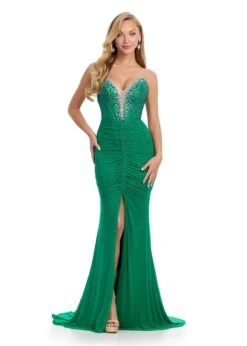 Serafina Gown -Naked Dresses Store ASHLEYlauren 11855 Green Serafina Evening Gown