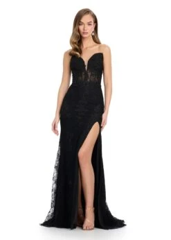 Lacey Gown 14 Lacey Gown -Naked Dresses Store ASHLEYlauren 11859 Black Lacey Evening Gown