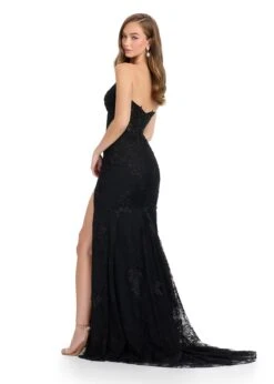Lacey Gown 15 Lacey Gown -Naked Dresses Store ASHLEYlauren 11859 Black Lacey Evening Gown. Back
