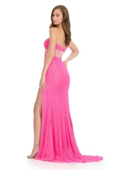 Zaria Gown -Naked Dresses Store ASHLEYlauren 11860 Hot Pink Zaria Evening Gown. Back