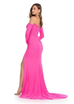 Dana Gown -Naked Dresses Store ASHLEYlauren 11862 Hot Pink Dana Evening Gown. Back