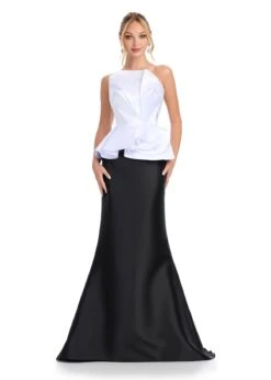 Selina Gown -Naked Dresses Store ASHLEYlauren 11874 White Black Selina Evening Gown