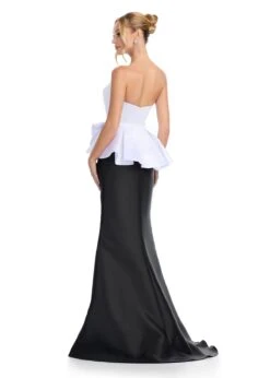 Selina Gown -Naked Dresses Store ASHLEYlauren 11874 White Black Selina Evening Gown. Back