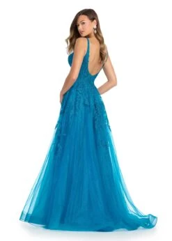 Anabella Gown -Naked Dresses Store ASHLEYlauren 11892 Peacock Anabella Evening Gown. Back