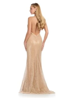 Iva Gown -Naked Dresses Store ASHLEYlauren 11922 Nude Iva Evening Gown. Back
