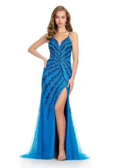 Doll Gown -Naked Dresses Store ASHLEYlauren 11932 Turquoise Doll Evening Gown