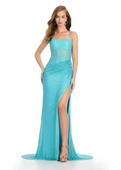 Cynthia Gown 10 Cynthia Gown -Naked Dresses Store ASHLEYlauren 11938 Aqua Cynthia Evening Gown