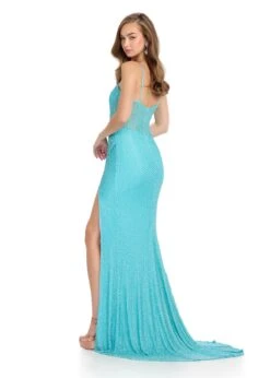 Cynthia Gown 11 Cynthia Gown -Naked Dresses Store ASHLEYlauren 11938 Aqua Cynthia Evening Gown. Back