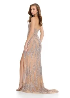 Azalea Gown -Naked Dresses Store ASHLEYlauren 11960 Silver Azalea Evening Gown.Back
