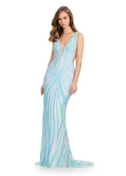 Milena Gown -Naked Dresses Store ASHLEYlauren 11980 Multi Ivory Milena Evening Gown