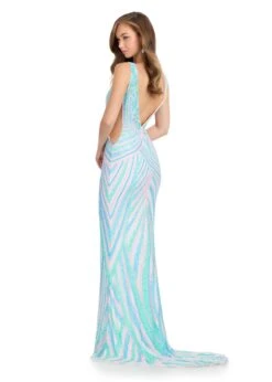 Milena Gown -Naked Dresses Store ASHLEYlauren 11980 Multi Ivory Milena Evening Gown. Back