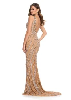 Milena Gown -Naked Dresses Store ASHLEYlauren 11980 Silver Gold Milena Evening Gown. Back