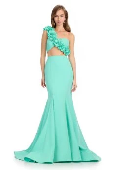 Paloma Two Piece Gown -Naked Dresses Store ASHLEYlauren 11981 Aqua Paloma Two Piece Gown