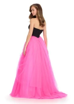 Florrie Gown -Naked Dresses Store ASHLEYlauren 11984 BlackHotPink Florrie Evening Gown. Back