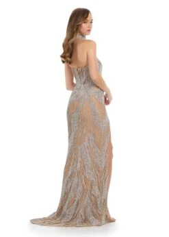 Ameera Gown -Naked Dresses Store ASHLEYlauren 12001 Silver Ameera Gown. Back