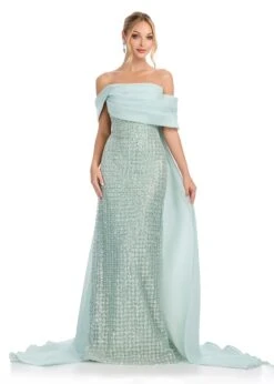 Santigo Gown -Naked Dresses Store ASHLEYlauren 12020 Sage Green Evening Dress