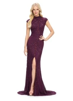 Arabella Gown -Naked Dresses Store ASHLEYlauren 1624 Wine Arabella Evening Gown