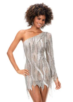 Bijou Mini Dress -Naked Dresses Store ASHLEYlauren 4563 Silver Bijou Mini Dress