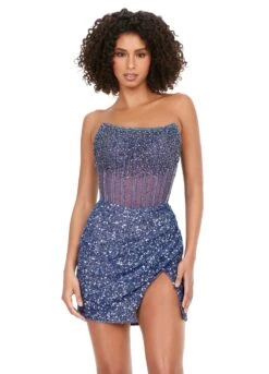 Diamond Mini Dress -Naked Dresses Store ASHLEYlauren 4564 Periwinkle Diamond Mini Dress