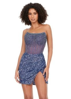 Diamond Mini Dress -Naked Dresses Store ASHLEYlauren 4564 Periwinkle Diamond Mini Dress Front